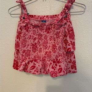 Old Navy Pink Floral Smocked Skirt & Tank Set